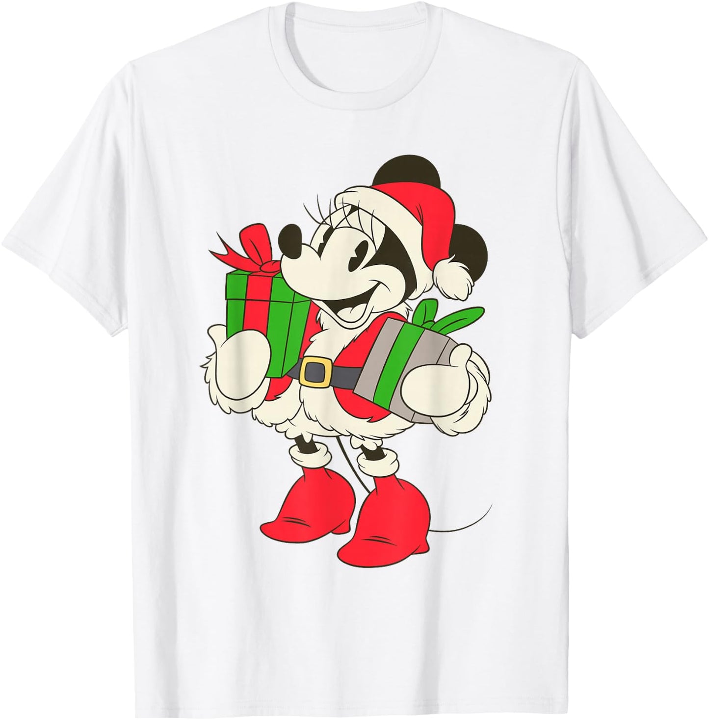 Disney Vintage Santa Minnie Mouse Holiday T-Shirt - T-Shirt | White