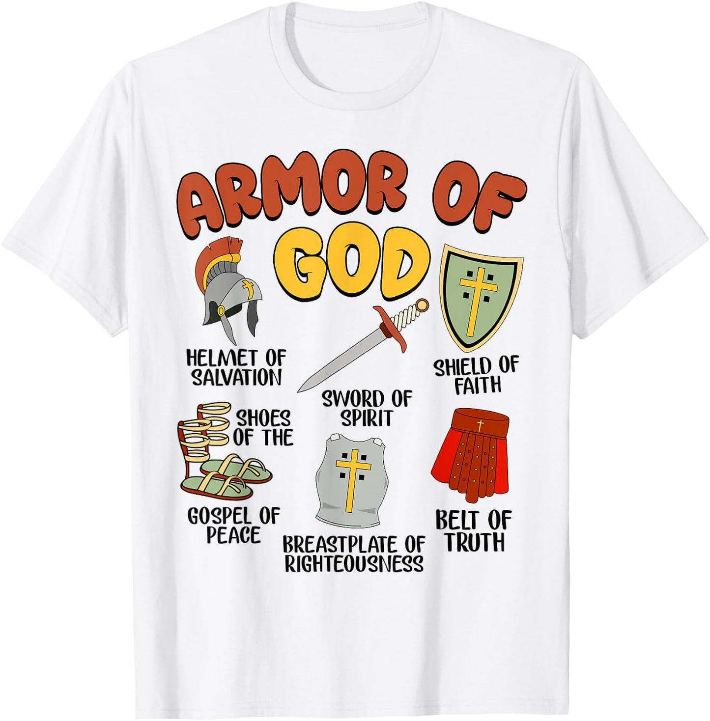 Toddler Armor of God Boy Kids Funny Christian Jesus is King T-Shirt - T-Shirt | White