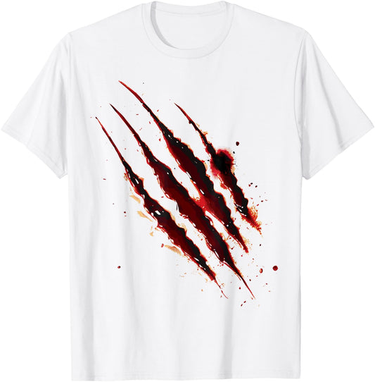 Bloody Shirt Zombie Outbreak Blood Splatter Claw Marks T-Shirt - T-Shirt | White