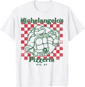 Teenage Mutant Ninja Turtles Mikeys Yummy Pizza Short Sleeve T-Shirt - T-Shirt | White