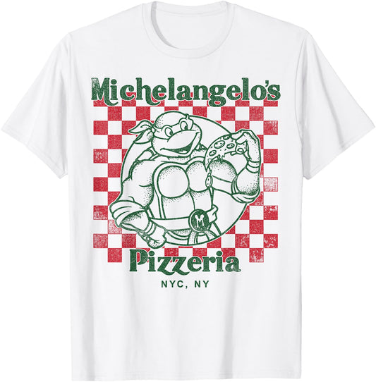 Teenage Mutant Ninja Turtles Mikeys Yummy Pizza Short Sleeve T-Shirt - T-Shirt | White