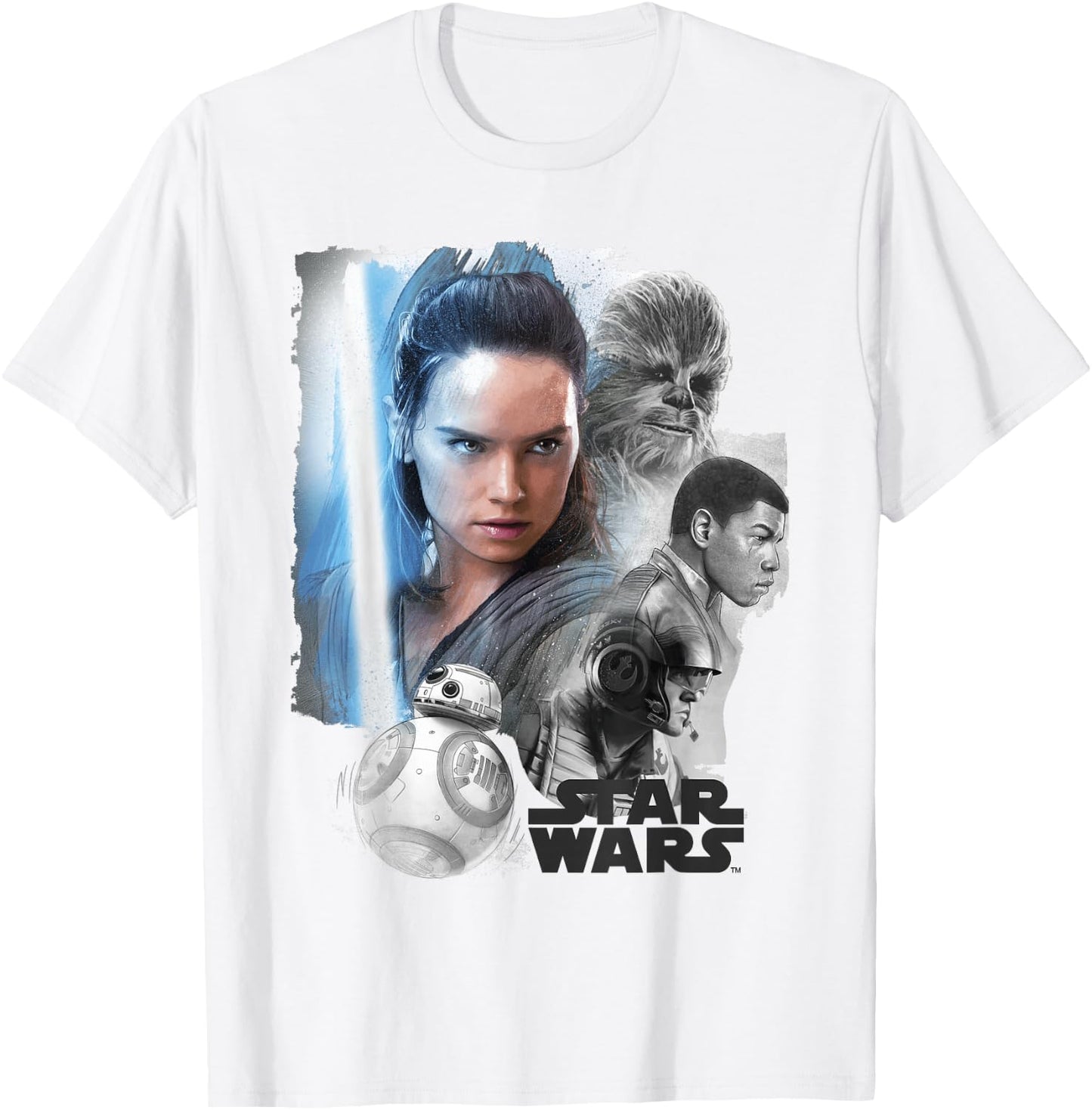 Star Wars Last Jedi Rey & the Team Are Ready Graphic T-Shirt - T-Shirt | White