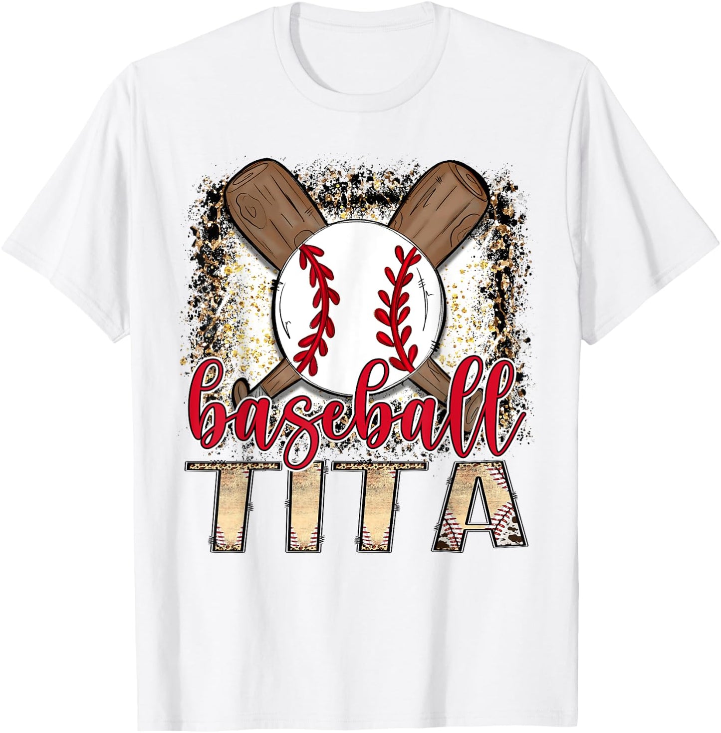 Baseball Tita Leopard Proud Ball Tita Game Day T-Shirt - T-Shirt | White