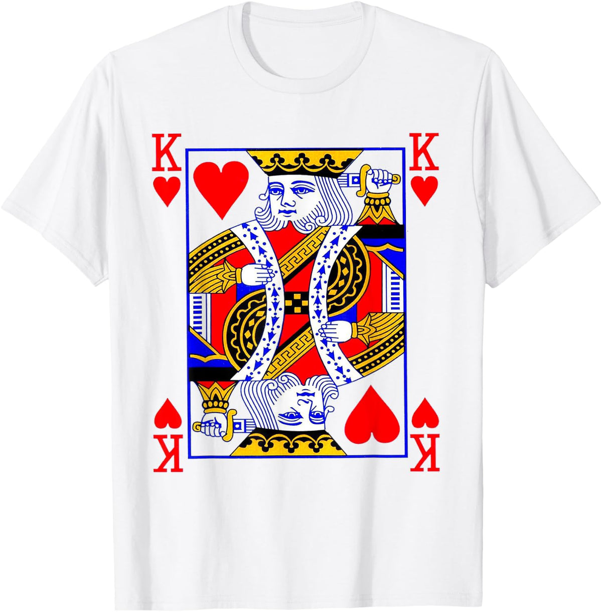 King of Hearts Playing Card Poker Card Costume Shirt T-Shirt - T-Shirt | White