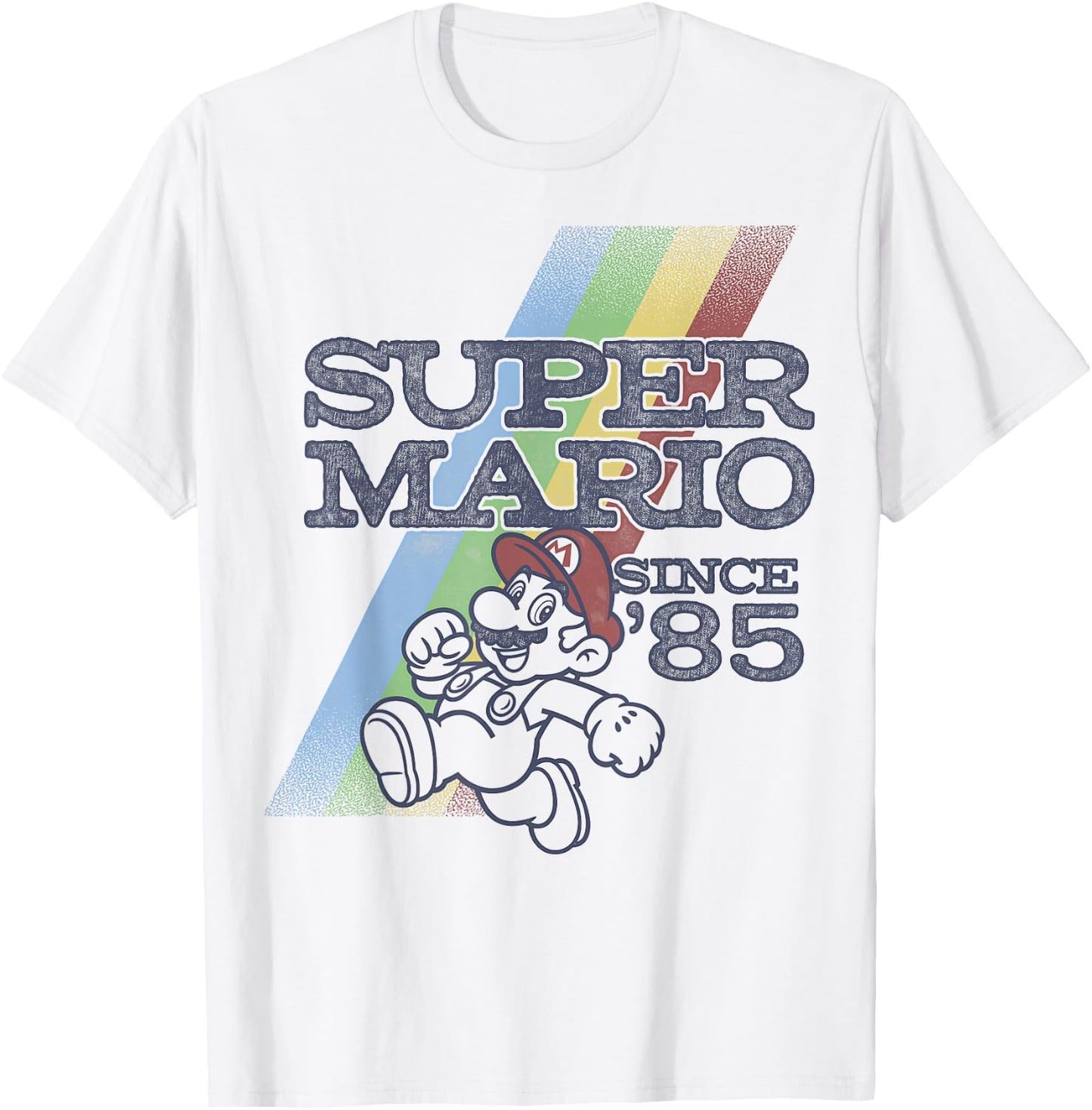 Nintendo Super Mario Retro Rainbow '85 Graphic T-Shirt - T-Shirt | White