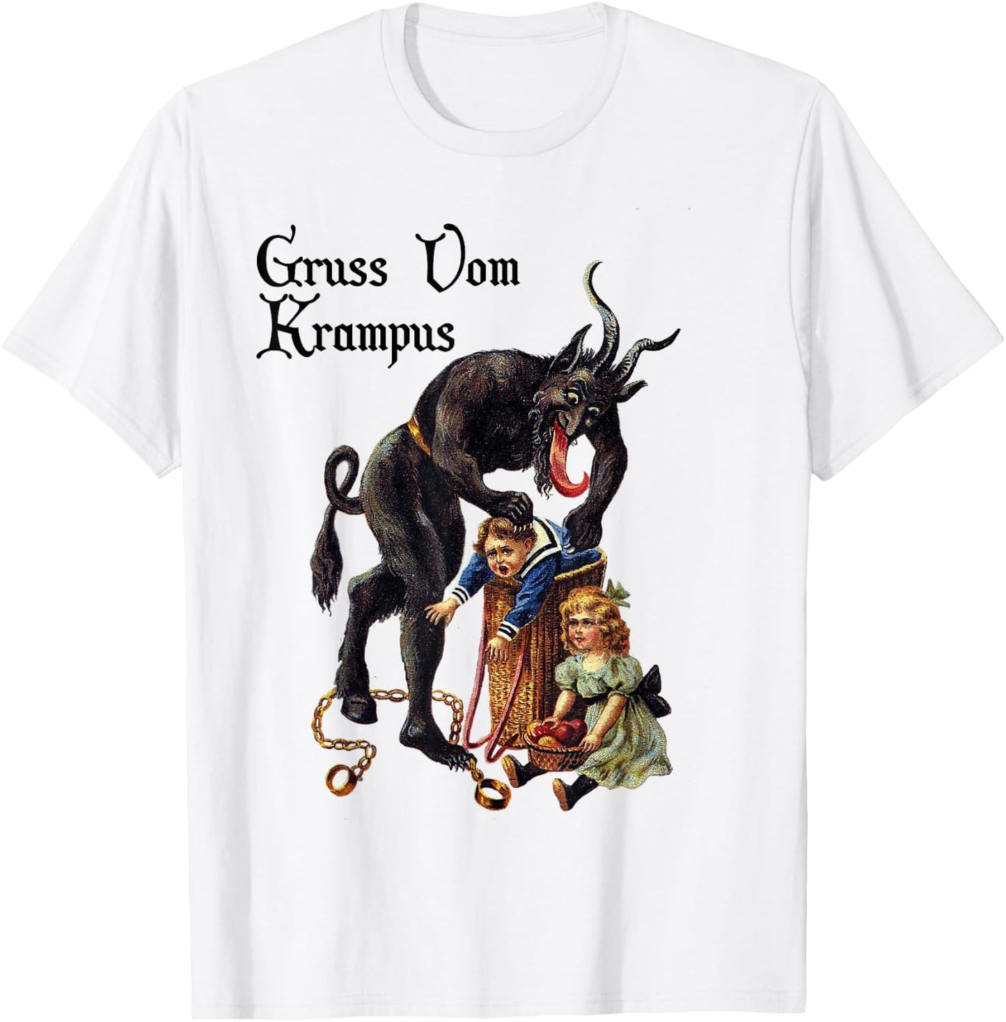 Santi Claus Greetings from Gruss Vom Krampus T-Shirt - T-Shirt | White
