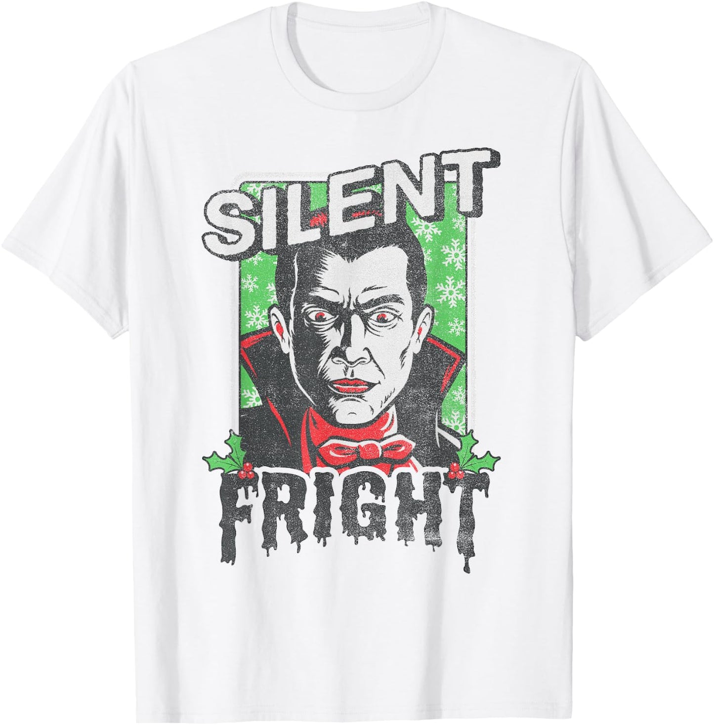 Universal Monsters Christmas Dracula Silent Fright T-Shirt - T-Shirt | White
