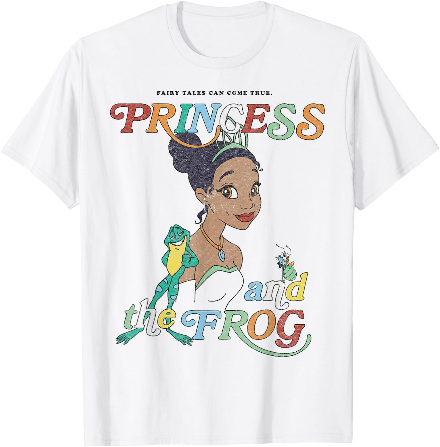 Disney Princess and The Frog Tiana and Frog Naveen Portrait Small T-Shirt - T-Shirt | White