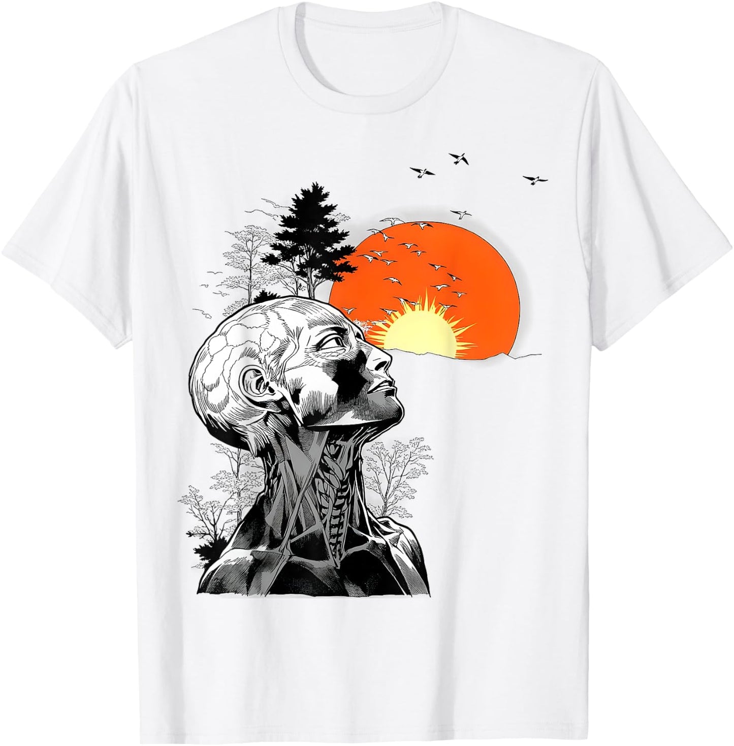 Hangover Human Tree Graphic T-Shirt - T-Shirt | White