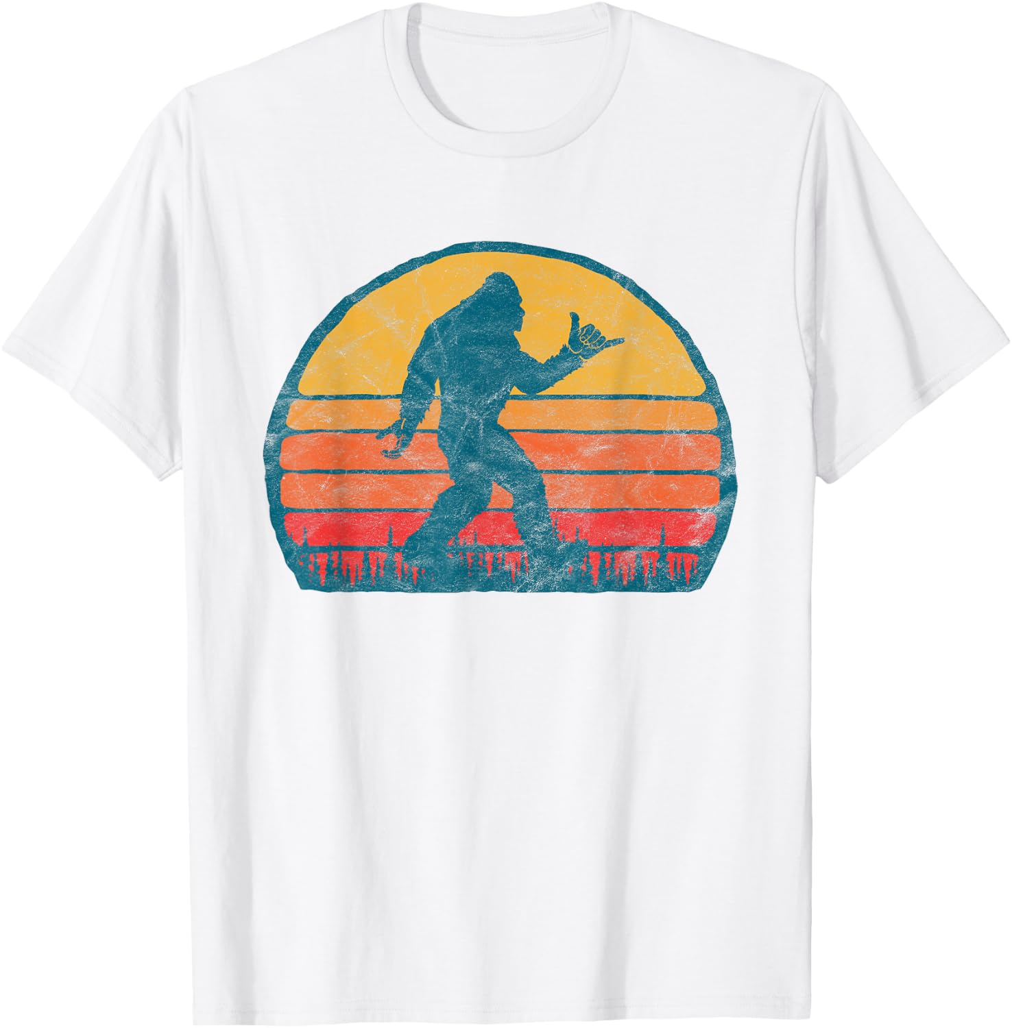 Funny Shaka Aloha Bigfoot Surfer Shirt - Believe Dude! T-Shirt - T-Shirt | White