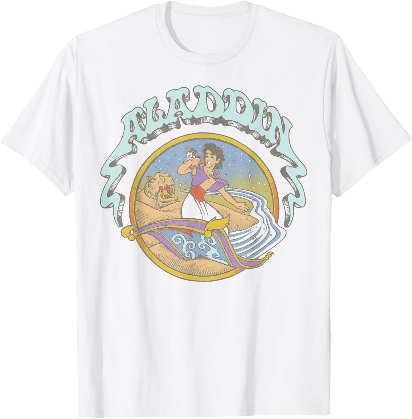 Disney Aladdin and Abu Magic Carpet Surfing T-Shirt - T-Shirt | White