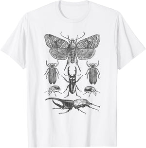 Insect Bug Collection - Moth, Stag Beetle, Cicada T-Shirt - T-Shirt | White