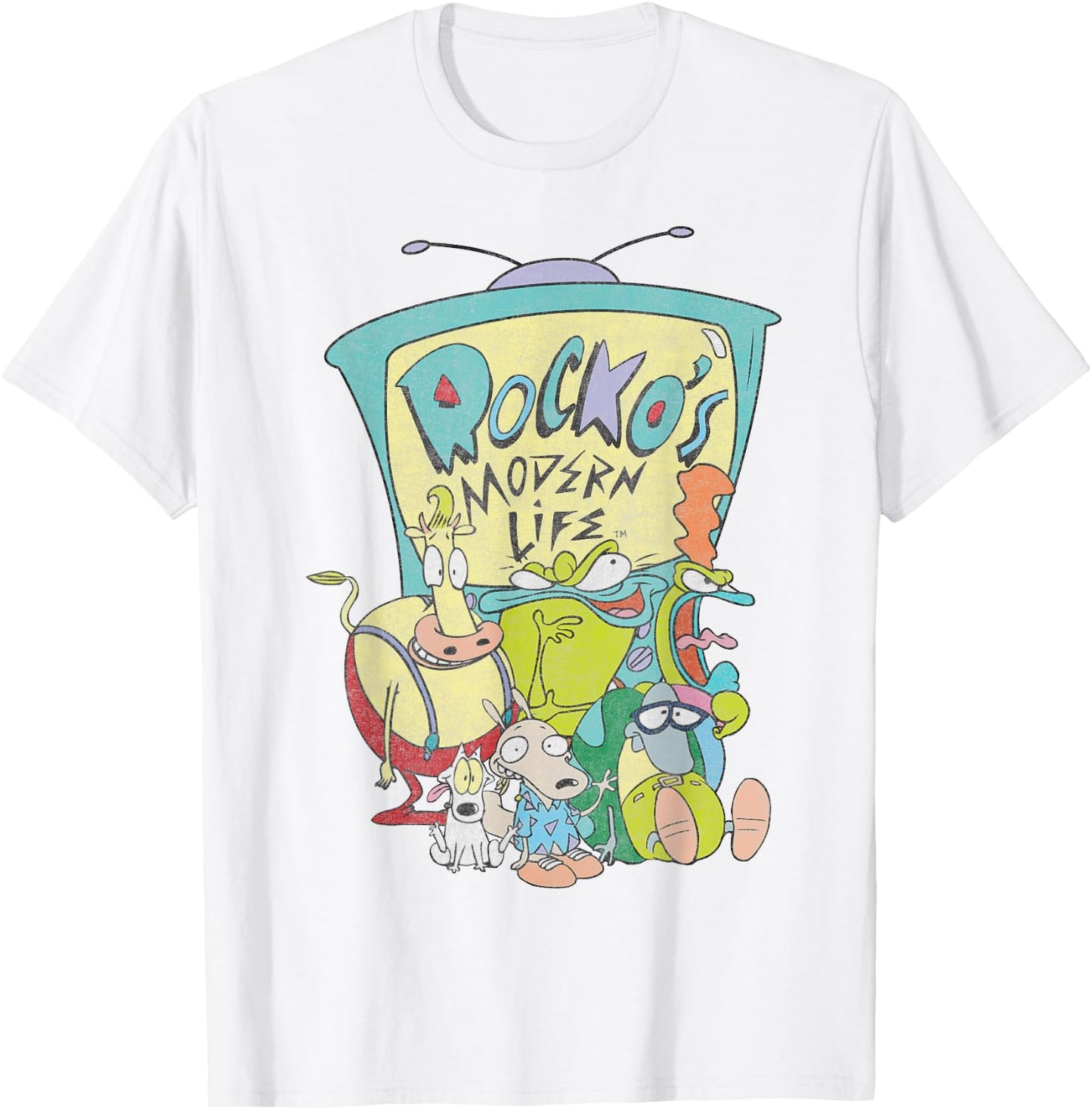 Nickelodeon Rocko's Modern Life TV Cast T-Shirt - T-Shirt | White