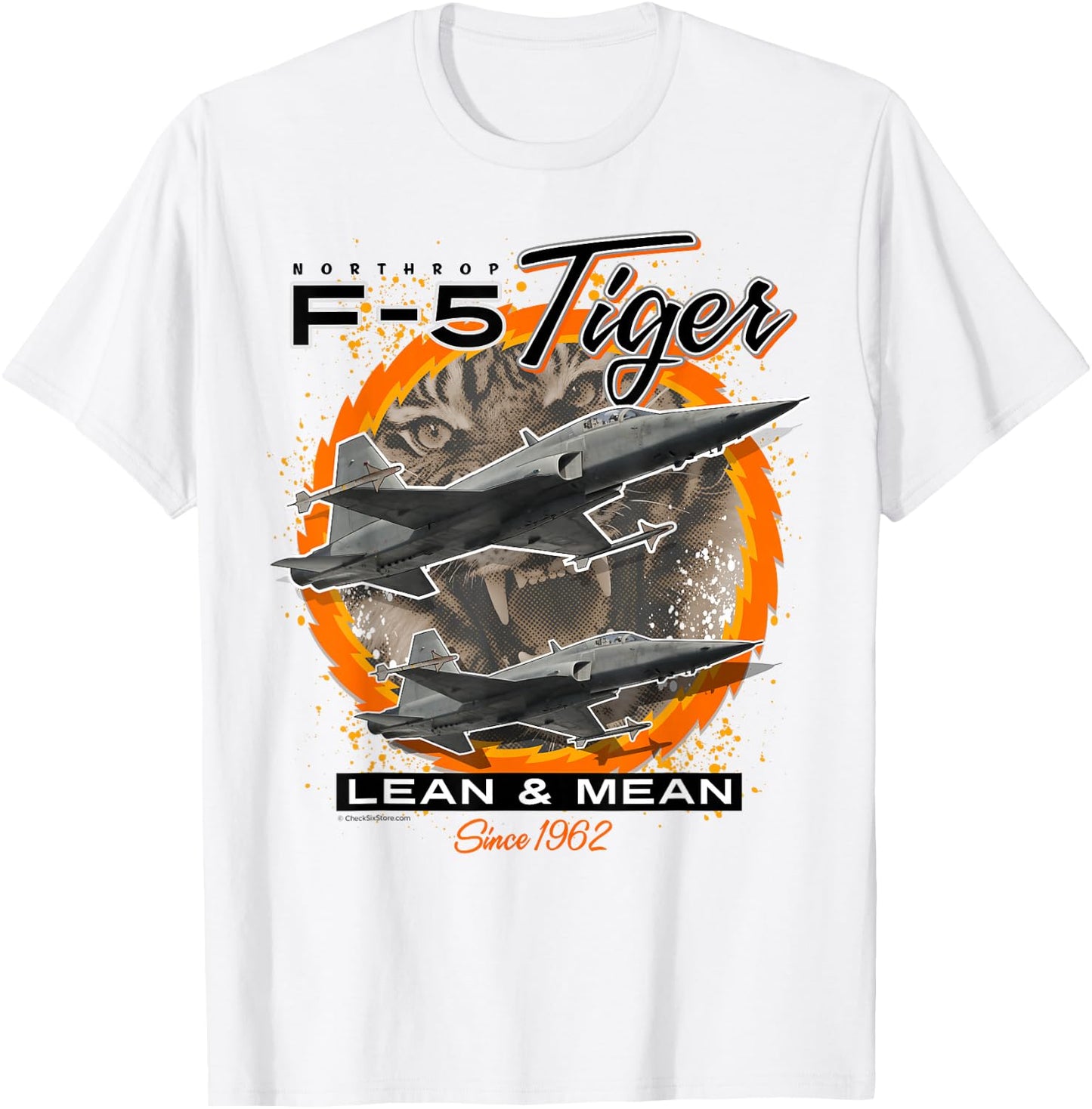 F-5 Tiger Jet Lean and Mean Since 1962 T-Shirt - T-Shirt | White