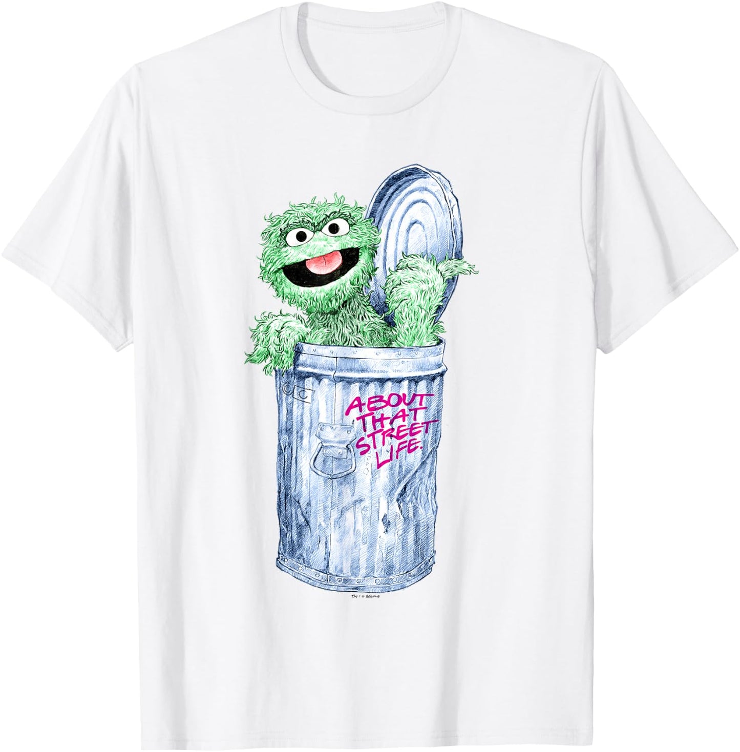 Sesame Street Oscar The Grouch Street Life T-Shirt - T-Shirt | White