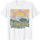 Yellowstone - US National Park Vintage Men Women Kids Retro T-Shirt - T-Shirt | White