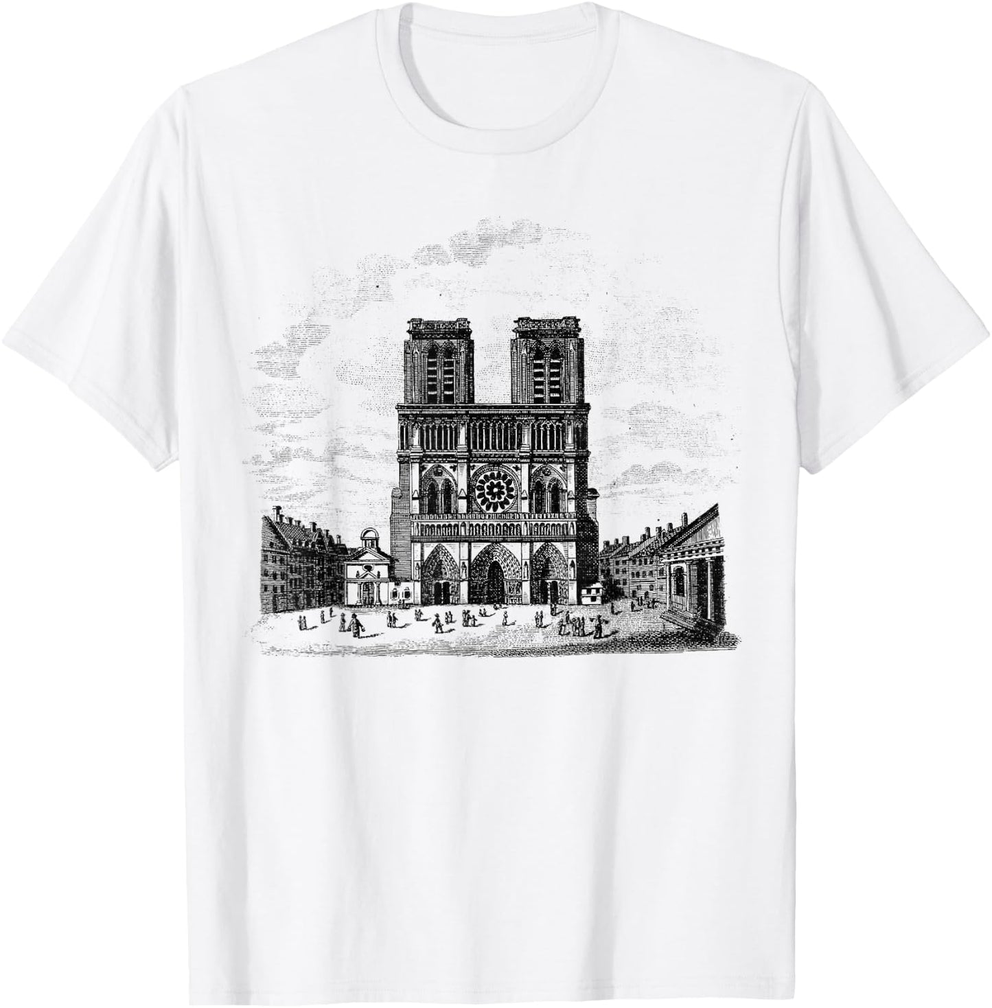 Notre Dame Paris France French Cathedral T-Shirt - T-Shirt | White