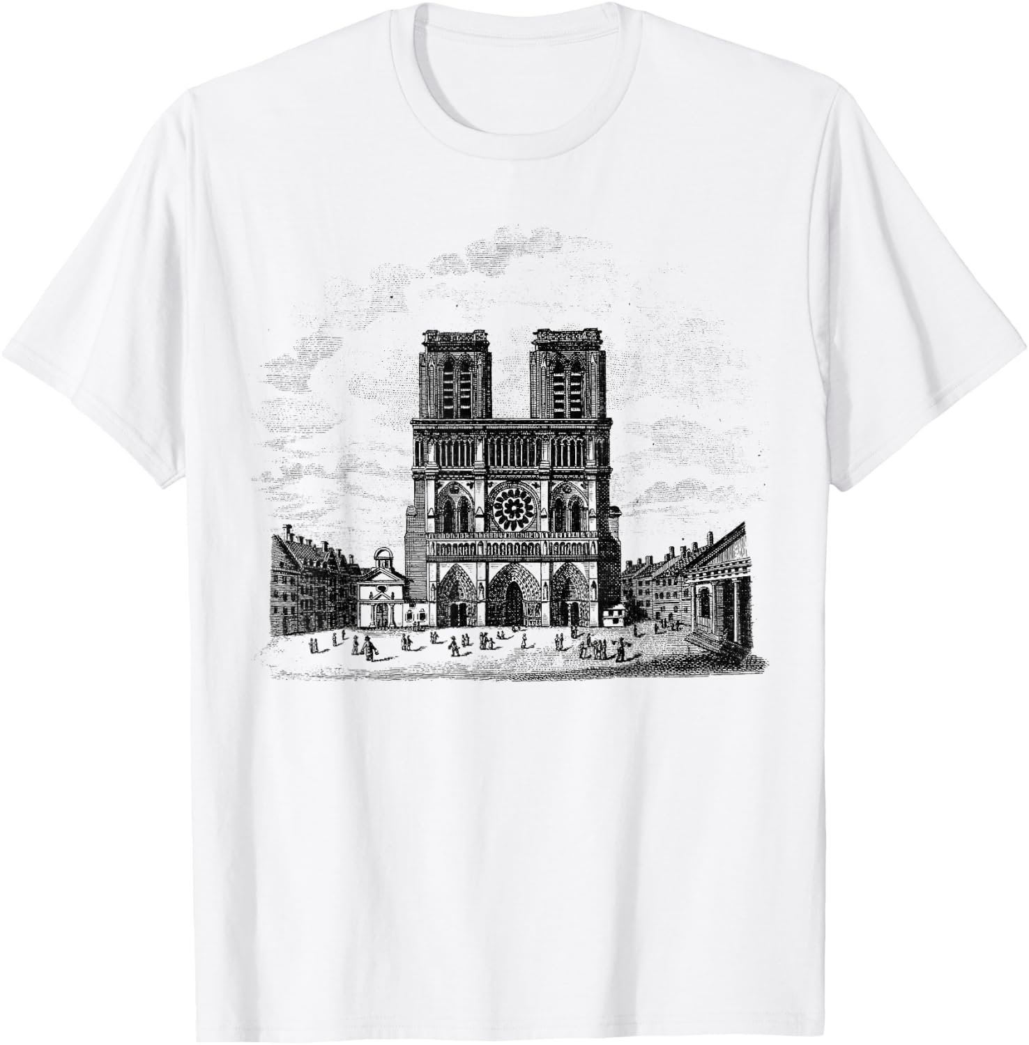 Notre Dame Paris France French Cathedral T-Shirt - T-Shirt | White