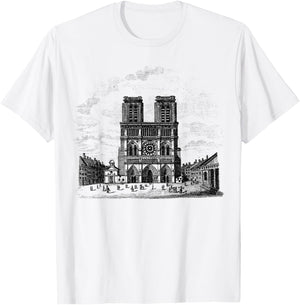 Notre Dame Paris France French Cathedral T-Shirt - T-Shirt | White