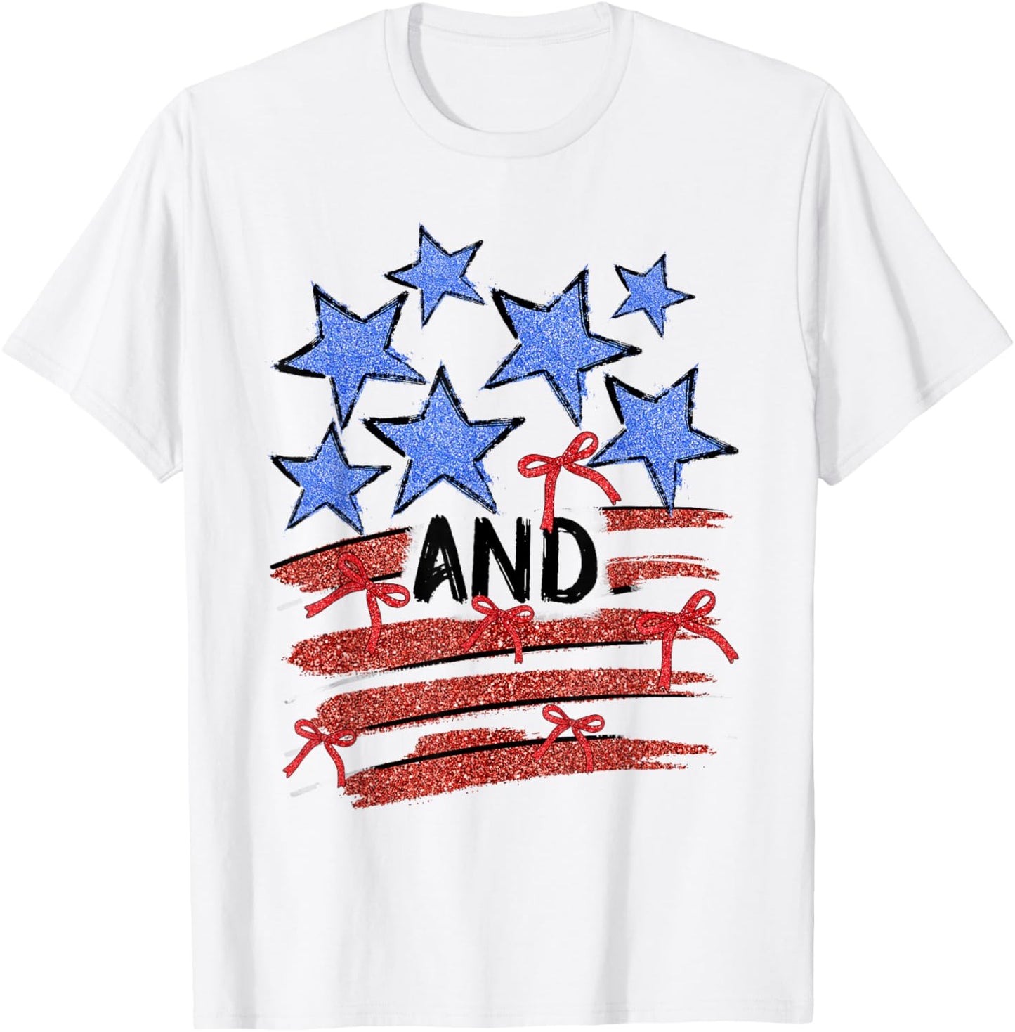 Coquette USA Patriotic American Flag 4th of July T-Shirt - T-Shirt | White