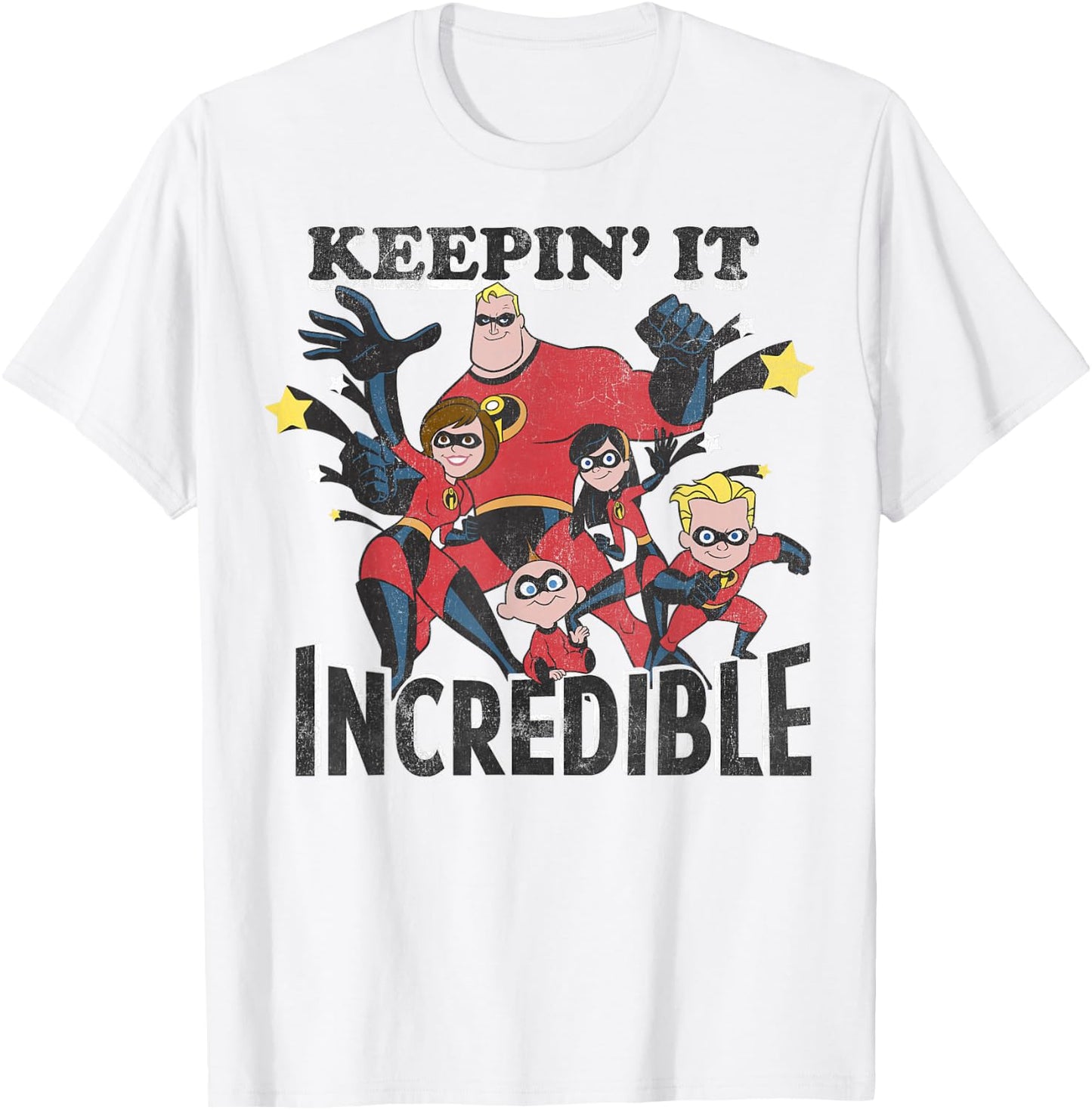 Disney Pixar The Incredibles Keepin' It Incredible Vintage T-Shirt - T-Shirt | White