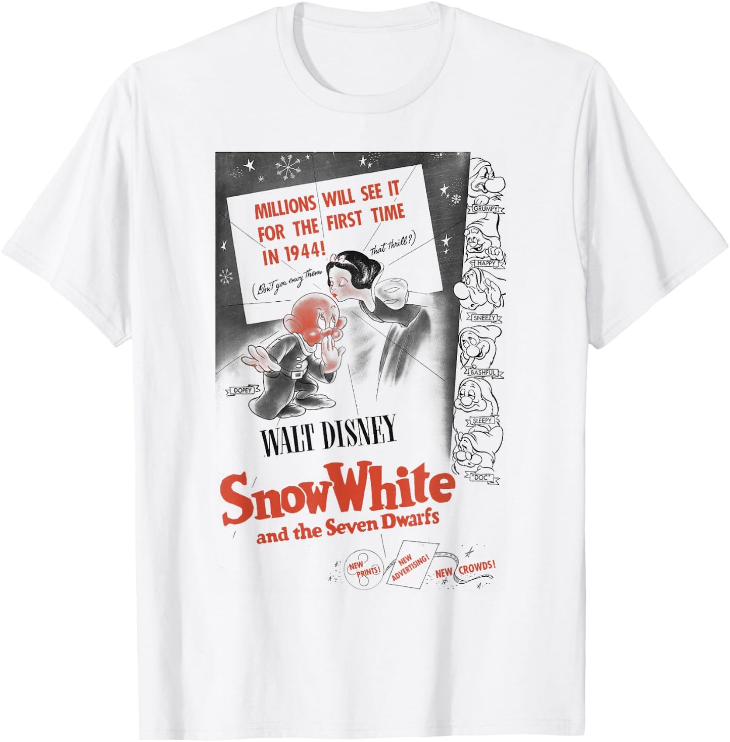Disney Snow White Vintage Movie Poster T-Shirt - T-Shirt | White