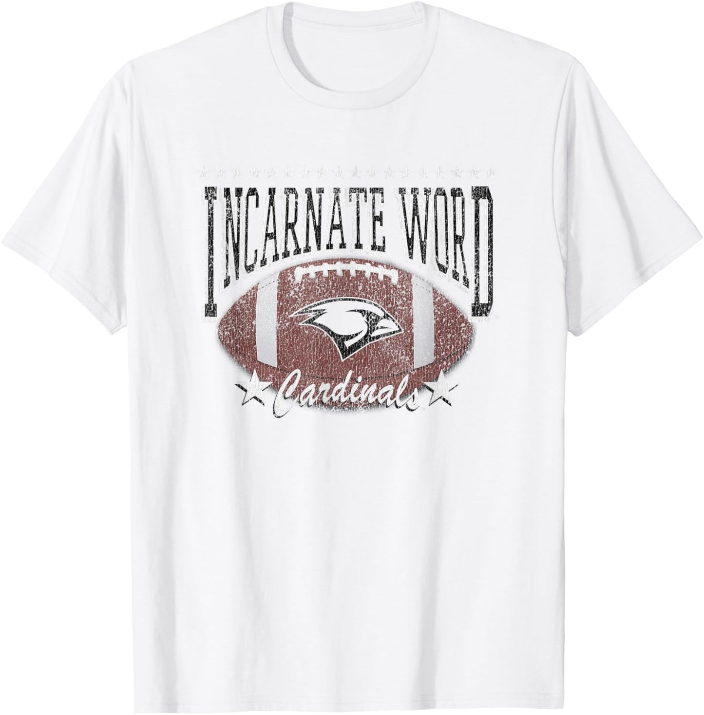 Incarnate Word Cardinals Football Vintage Stars Red T-Shirt - T-Shirt | White