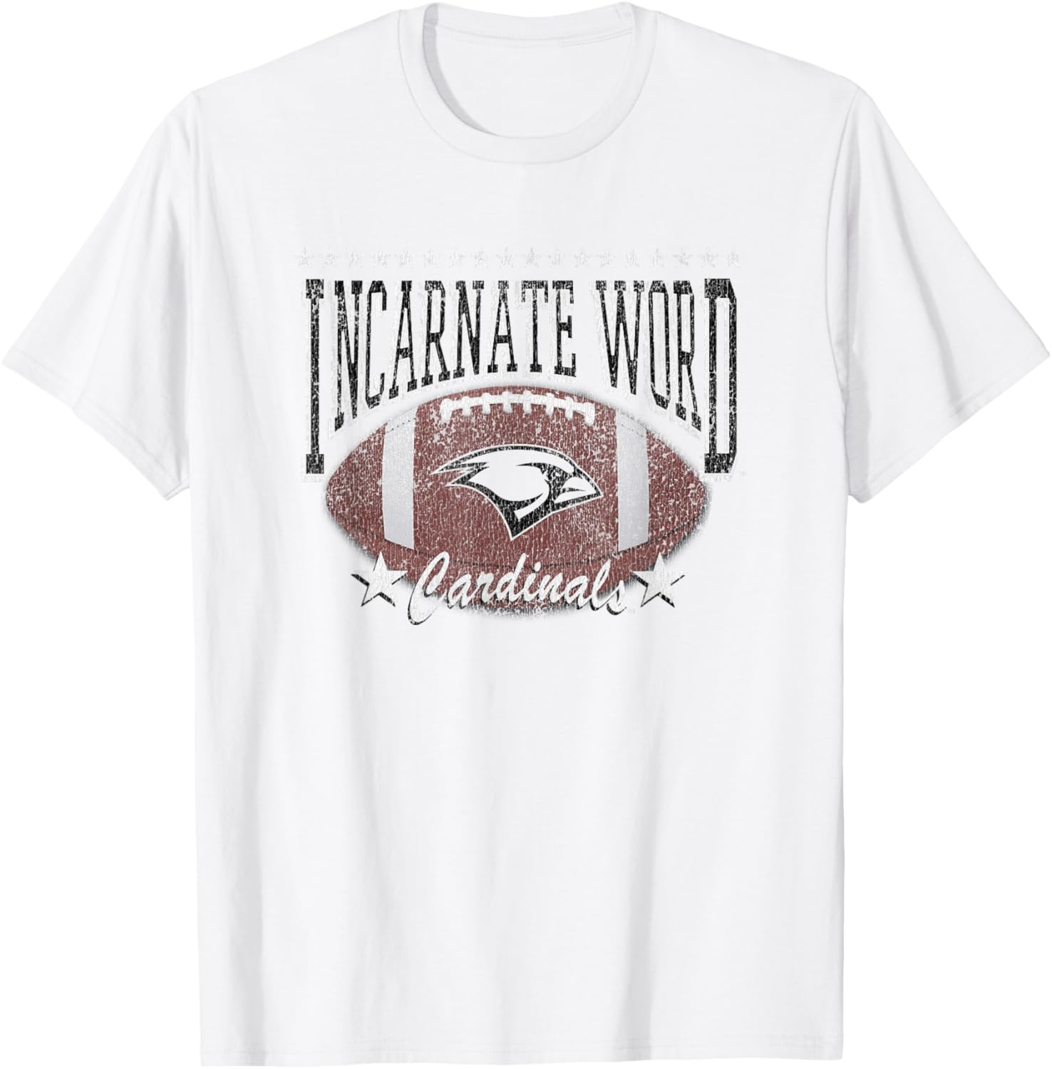 Incarnate Word Cardinals Football Vintage Stars Red T-Shirt - T-Shirt | White