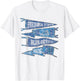 Fredonia State University Blue Devils Distressed Pennants T-Shirt - T-Shirt | White
