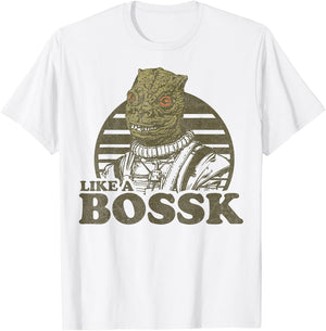 Star Wars Like a Bossk Bounty Hunter Retro Logo T-Shirt - T-Shirt | White