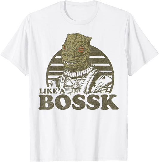 Star Wars Like a Bossk Bounty Hunter Retro Logo T-Shirt - T-Shirt | White