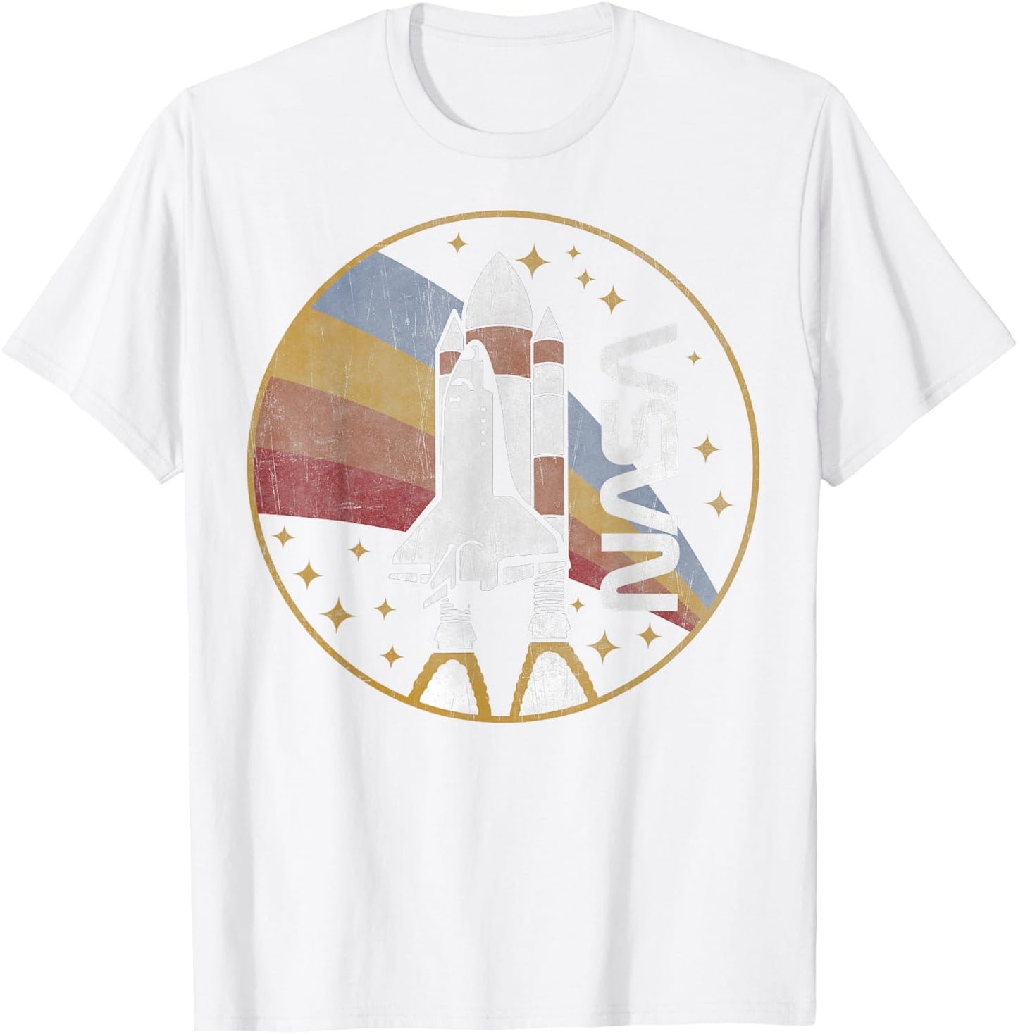 NASA Shuttle Launch with Rainbow C1 T-Shirt - T-Shirt | White
