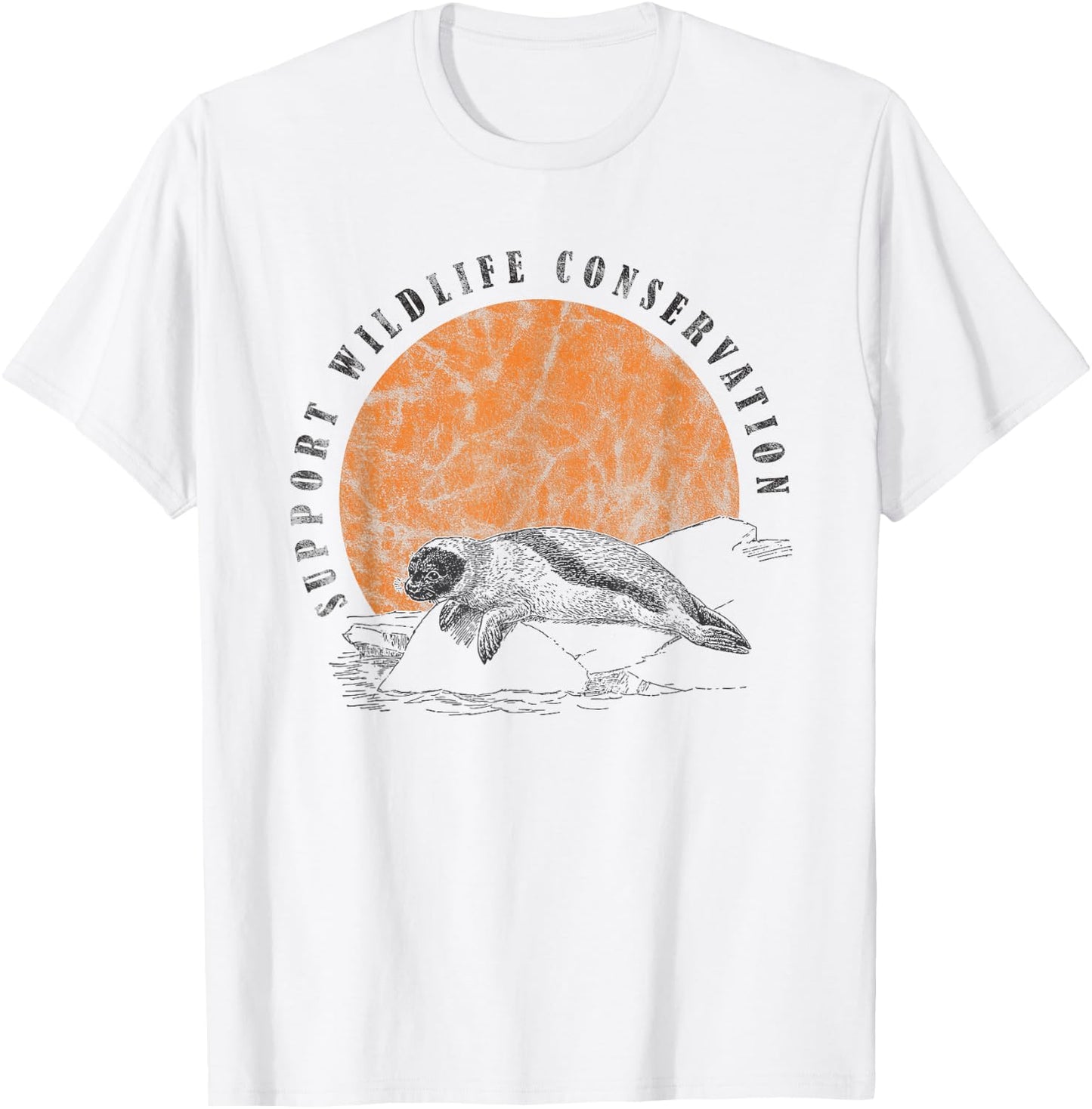 Vintage Wildlife Conservation Baby Seal Lover Gift T-Shirt - T-Shirt | White