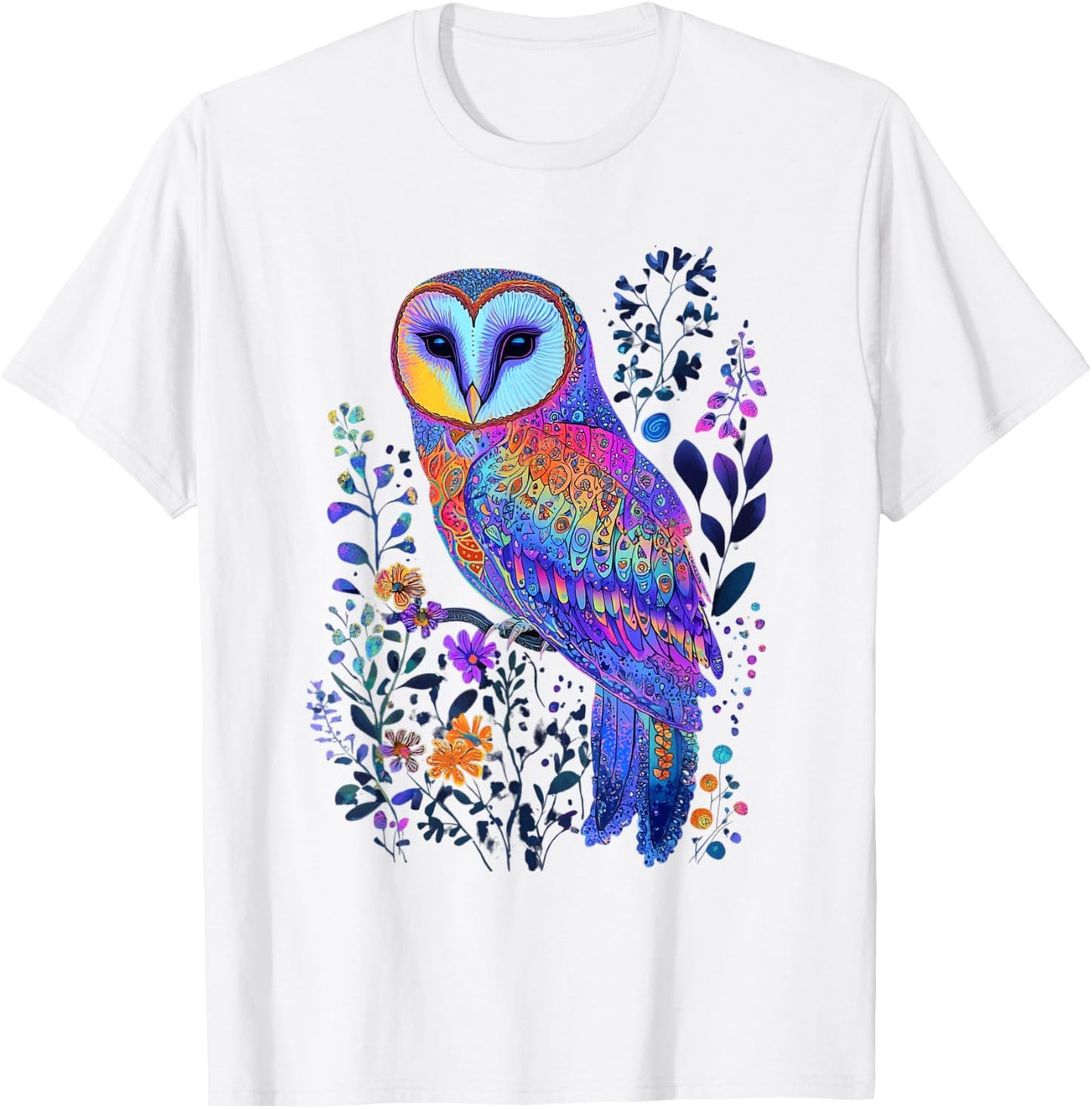Aesthetic Barn Owl Graphic Cute Bird Women Girls T-Shirt - T-Shirt | White