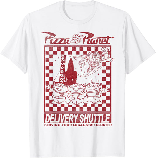 Disney Pixar Toy Story Pizza Planet Delivery Shuttle T-Shirt - T-Shirt | White