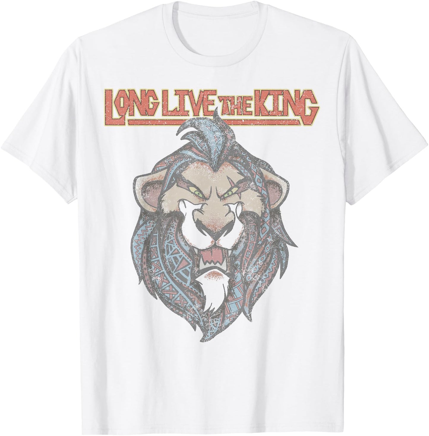 Disney The Lion King Geometric Scar Long Live The King T-Shirt - T-Shirt | White