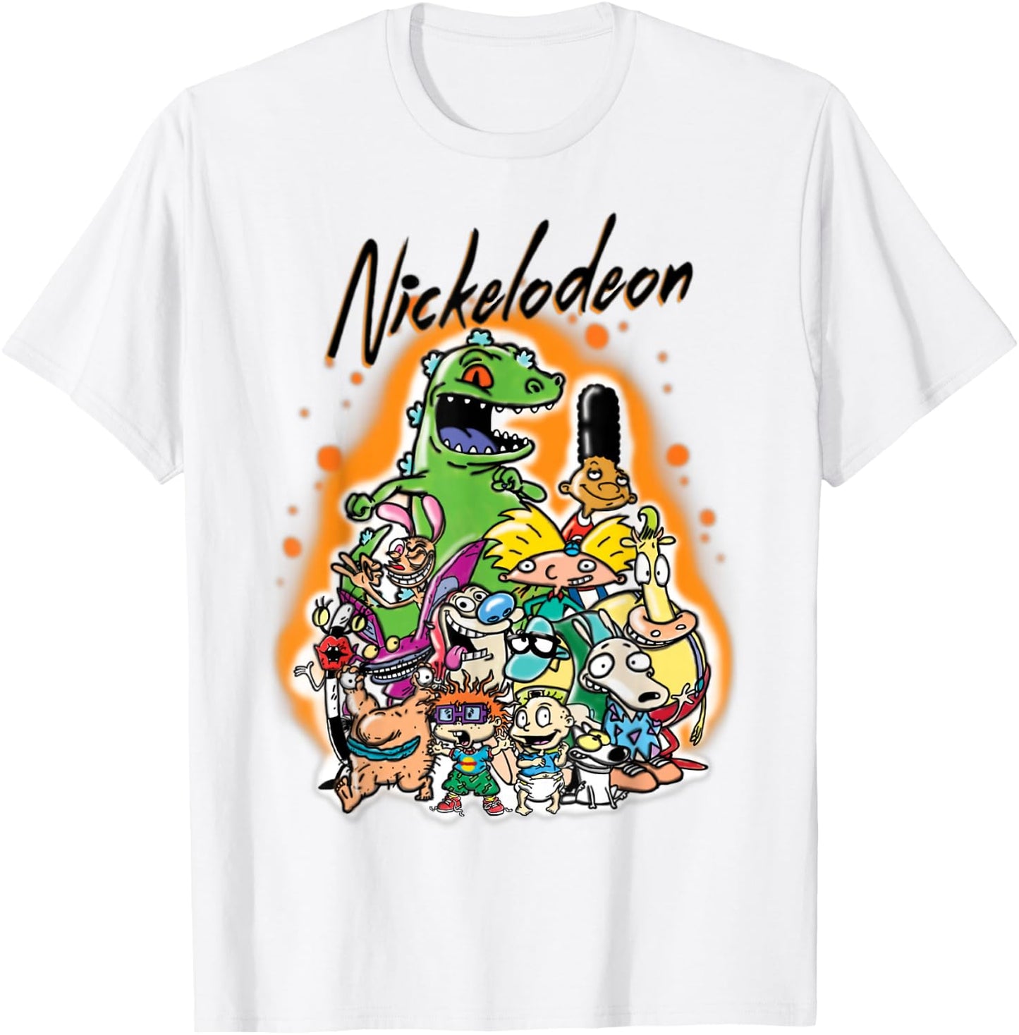 Nickelodeon Classic Nick 90s Urban Spray Paint Character T-Shirt - T-Shirt | White