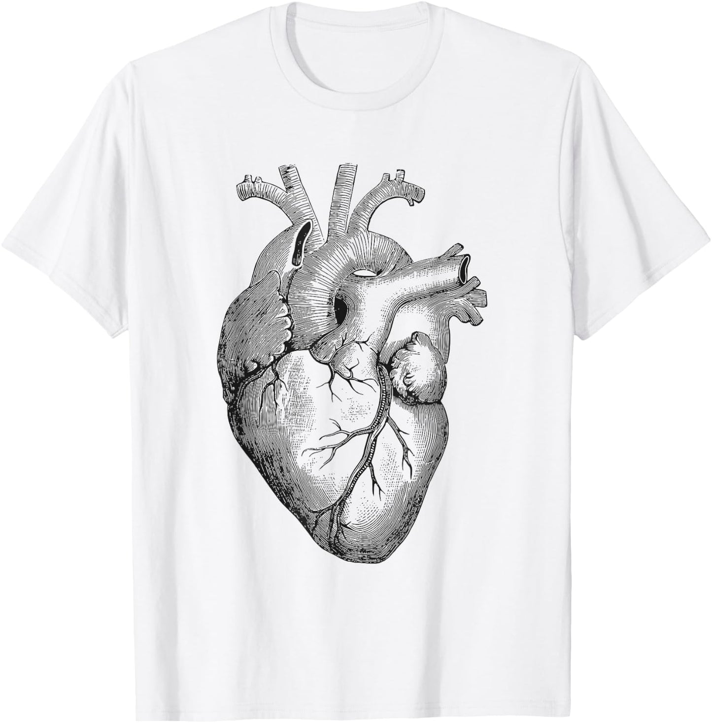 Real Anatomical Human Heart Drawing T-Shirt - T-Shirt | White