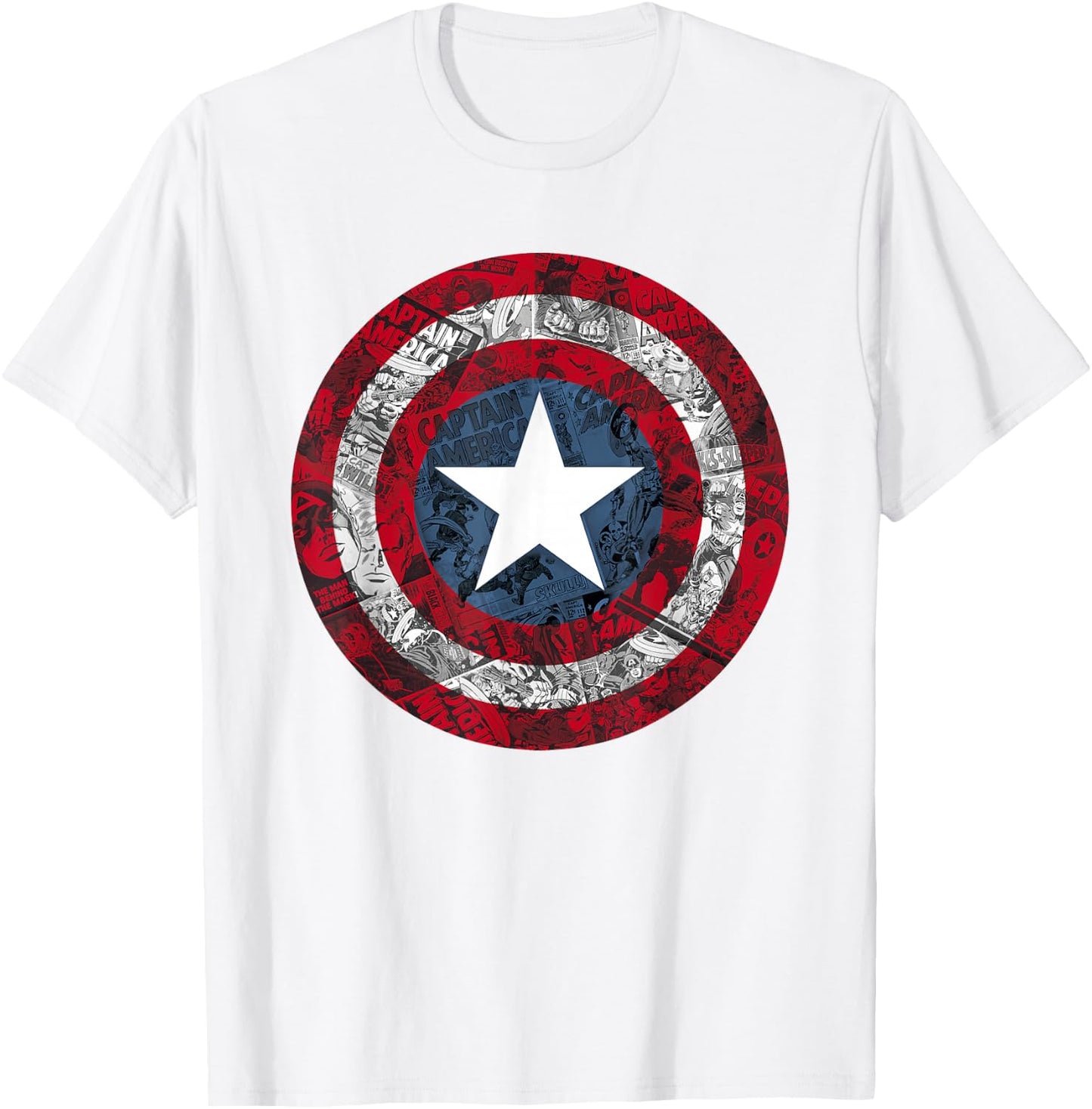 Marvel Captain America Avengers Shield Comic C1 T-Shirt - T-Shirt | White