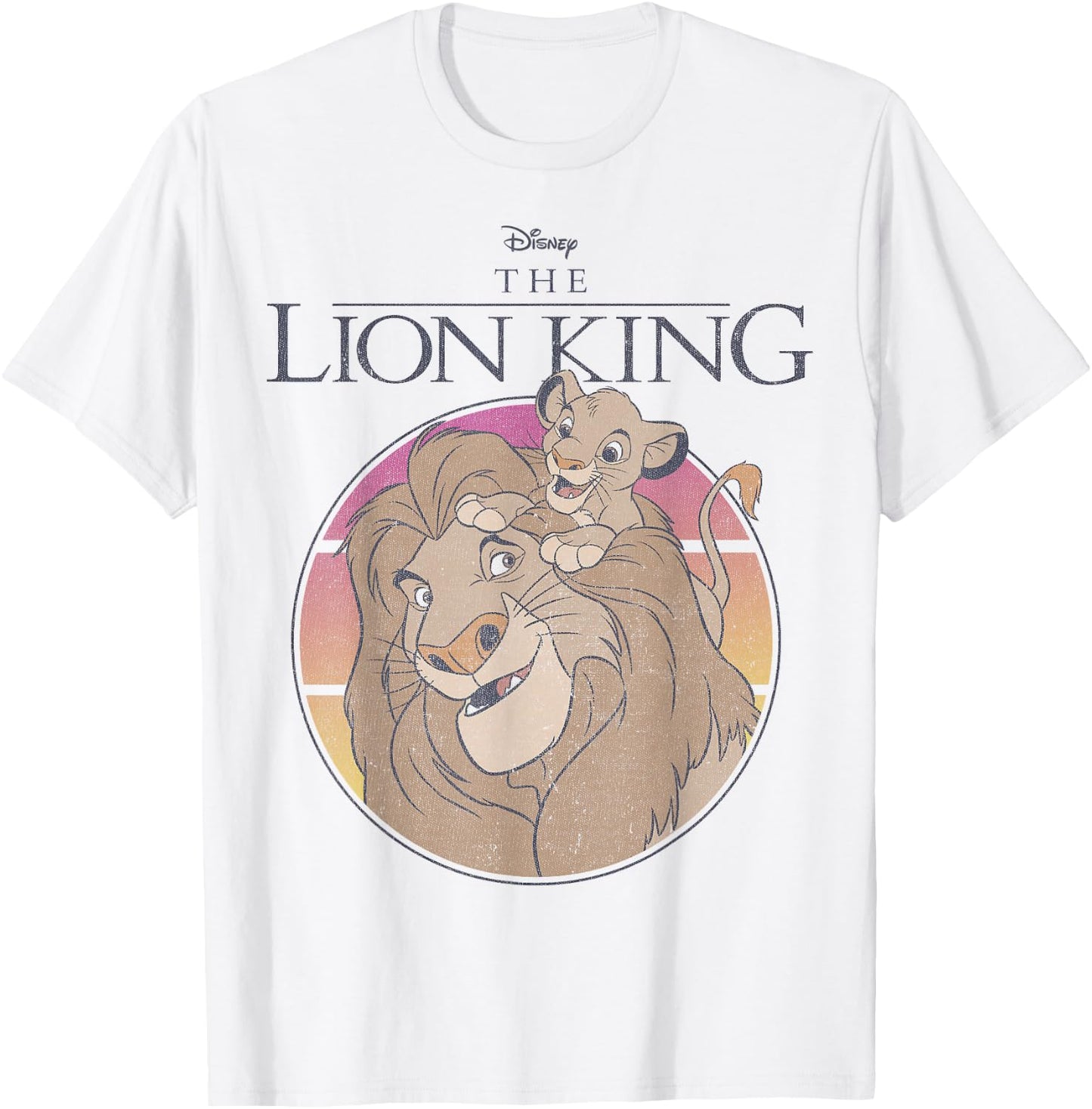 Disney The Lion King Mufasa And Simba Sunset Poster T-Shirt - T-Shirt | White
