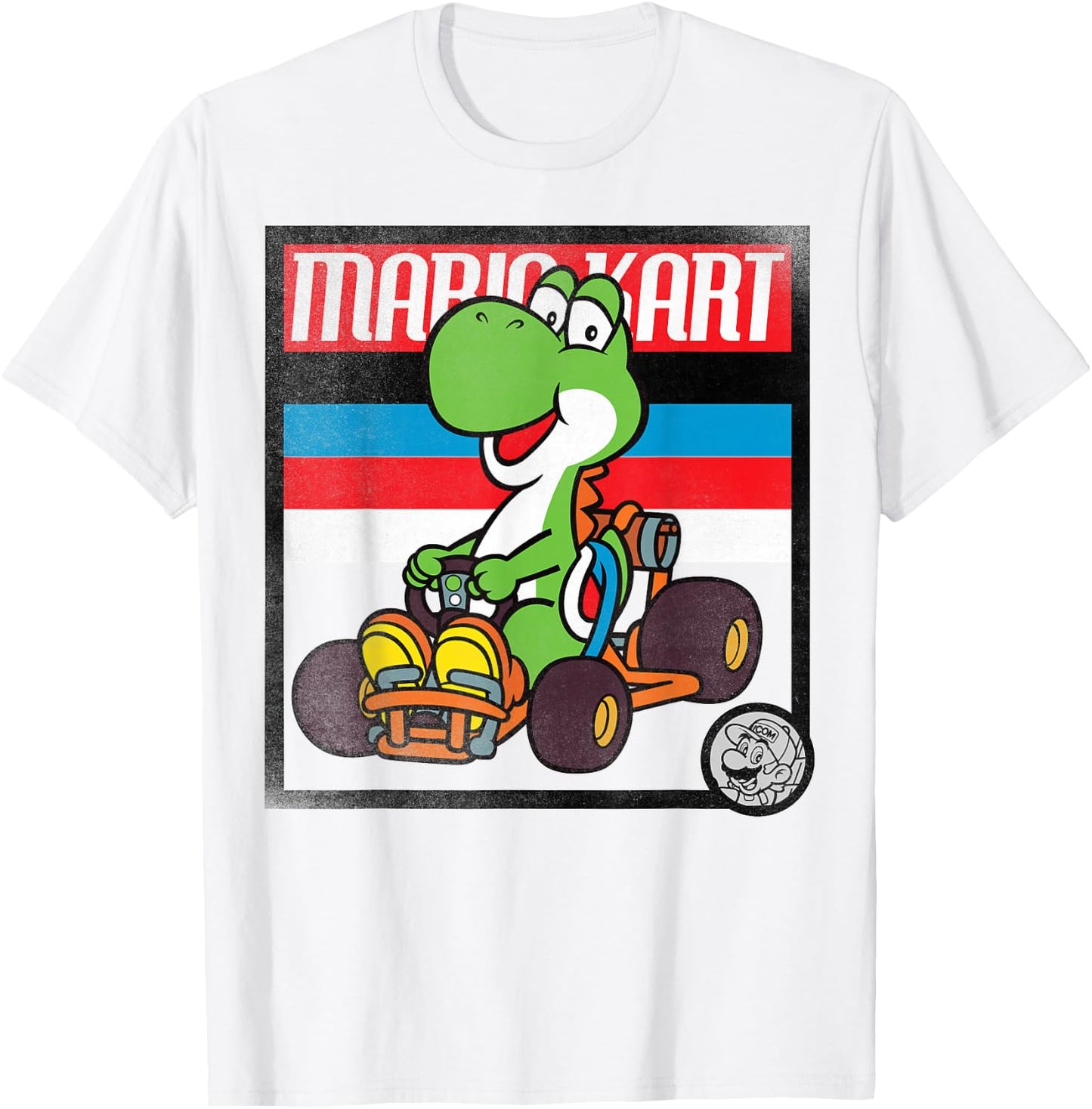 Nintendo Mario Kart Yoshi Old School Graphic T-Shirt - T-Shirt | White