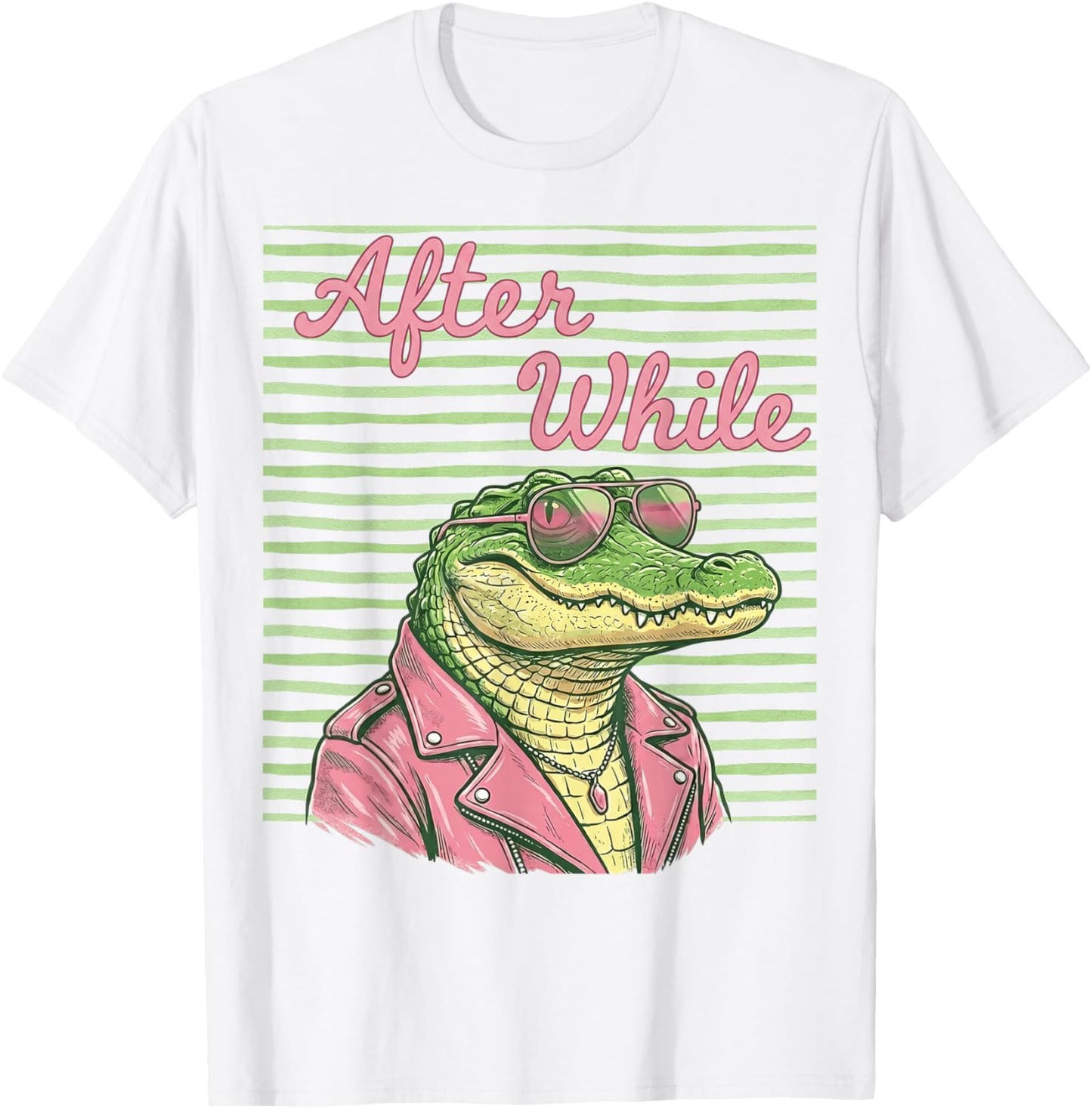 Funny After While Crocodile Retro Last Day of School T-Shirt - T-Shirt | White