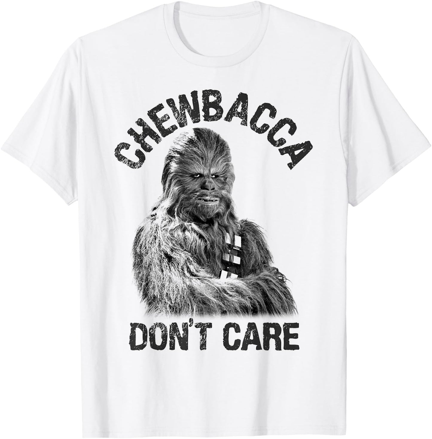 Star Wars Chewbacca Don't Care Funny Logo T-Shirt - T-Shirt | White