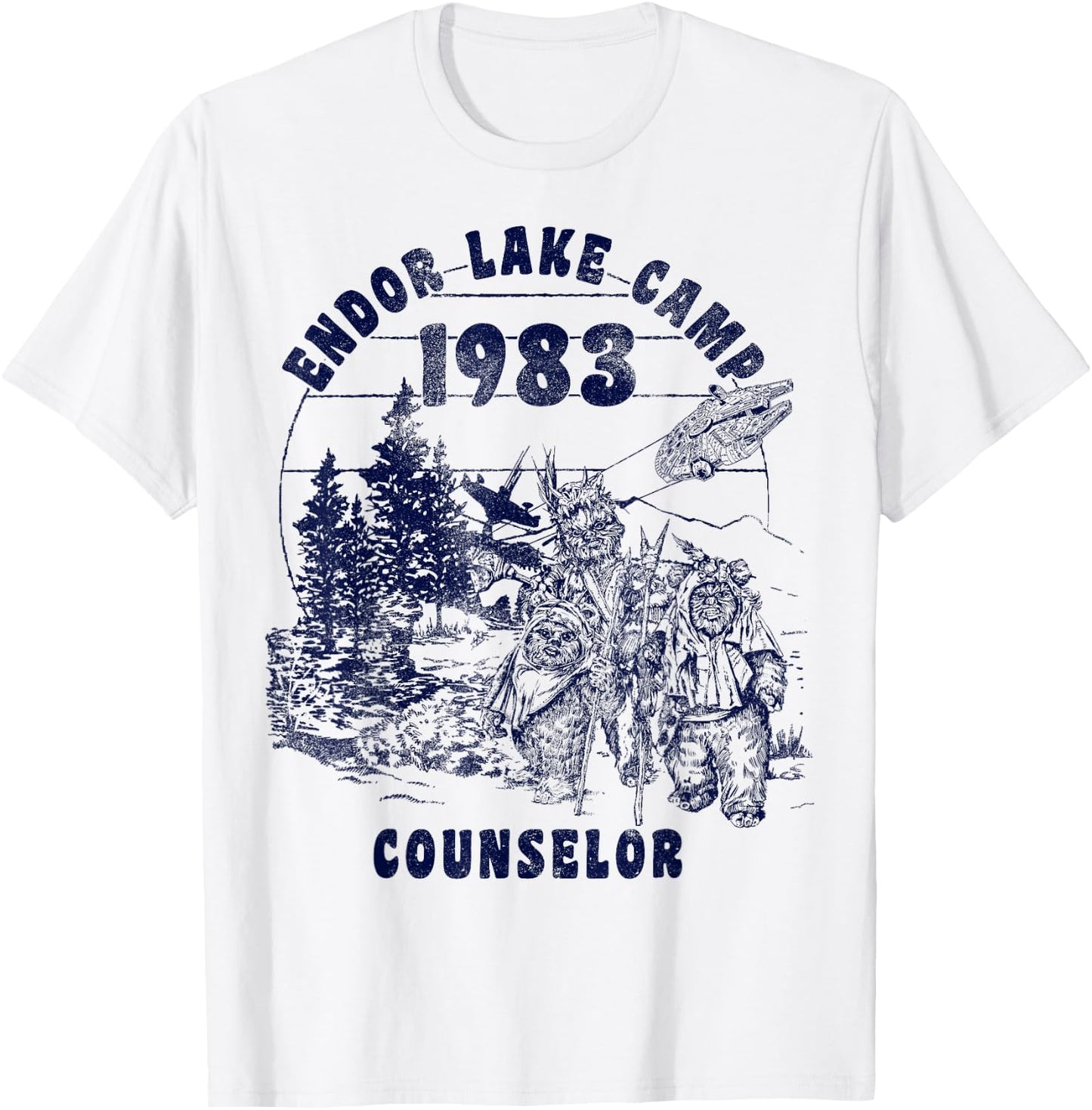 Star Wars Endor Lake Camp Counselor 1983 Logo T-Shirt - T-Shirt | White