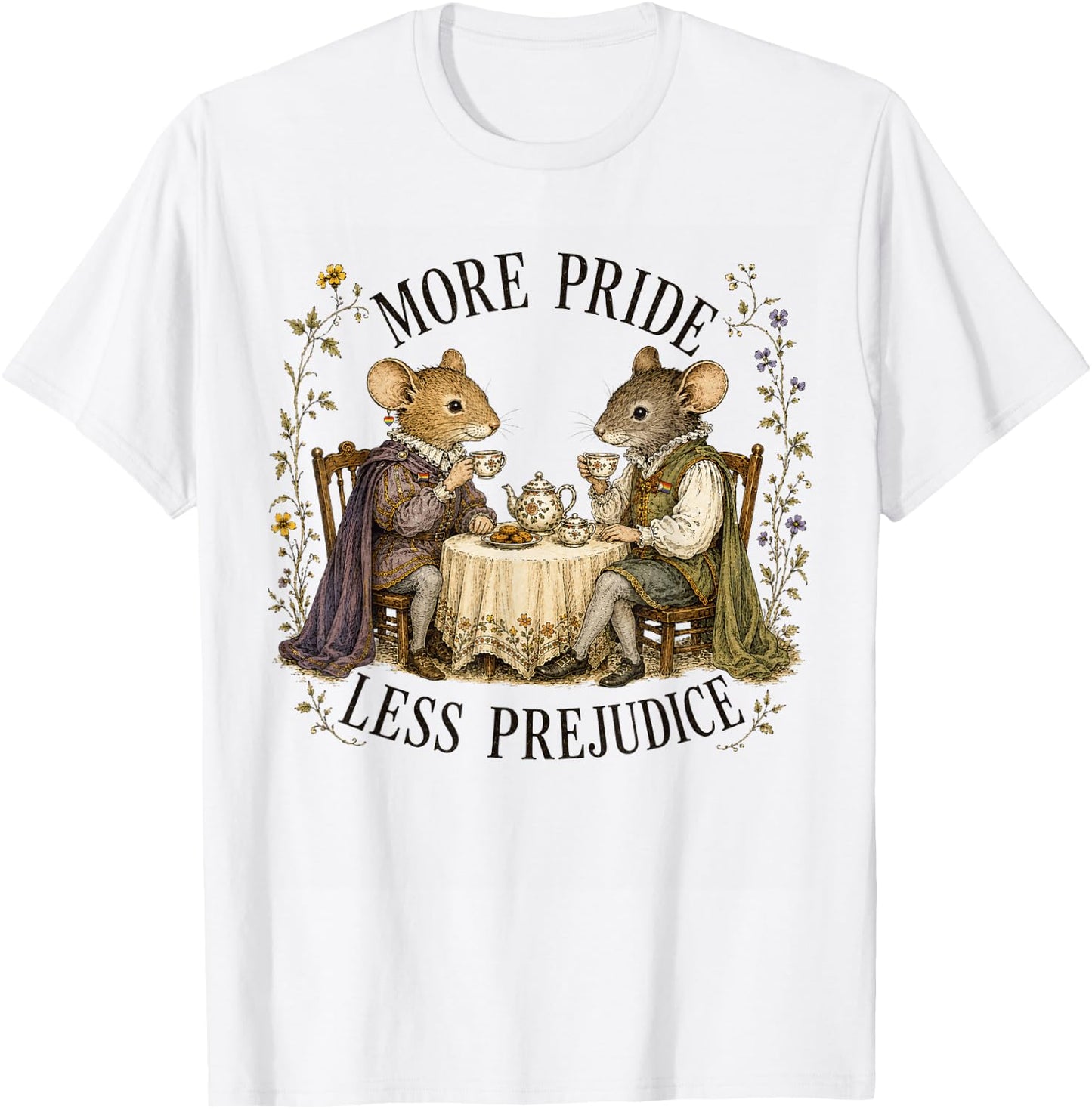 More Pride Less Prejudice Two Side Rats Men Women T-Shirt - T-Shirt | White