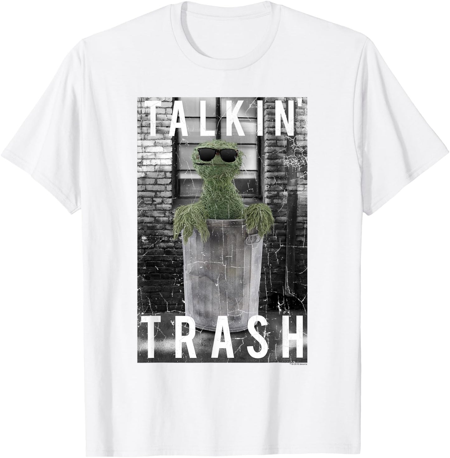 Sesame Street Oscar The Grouch Talkin' Trash T-Shirt - T-Shirt | White