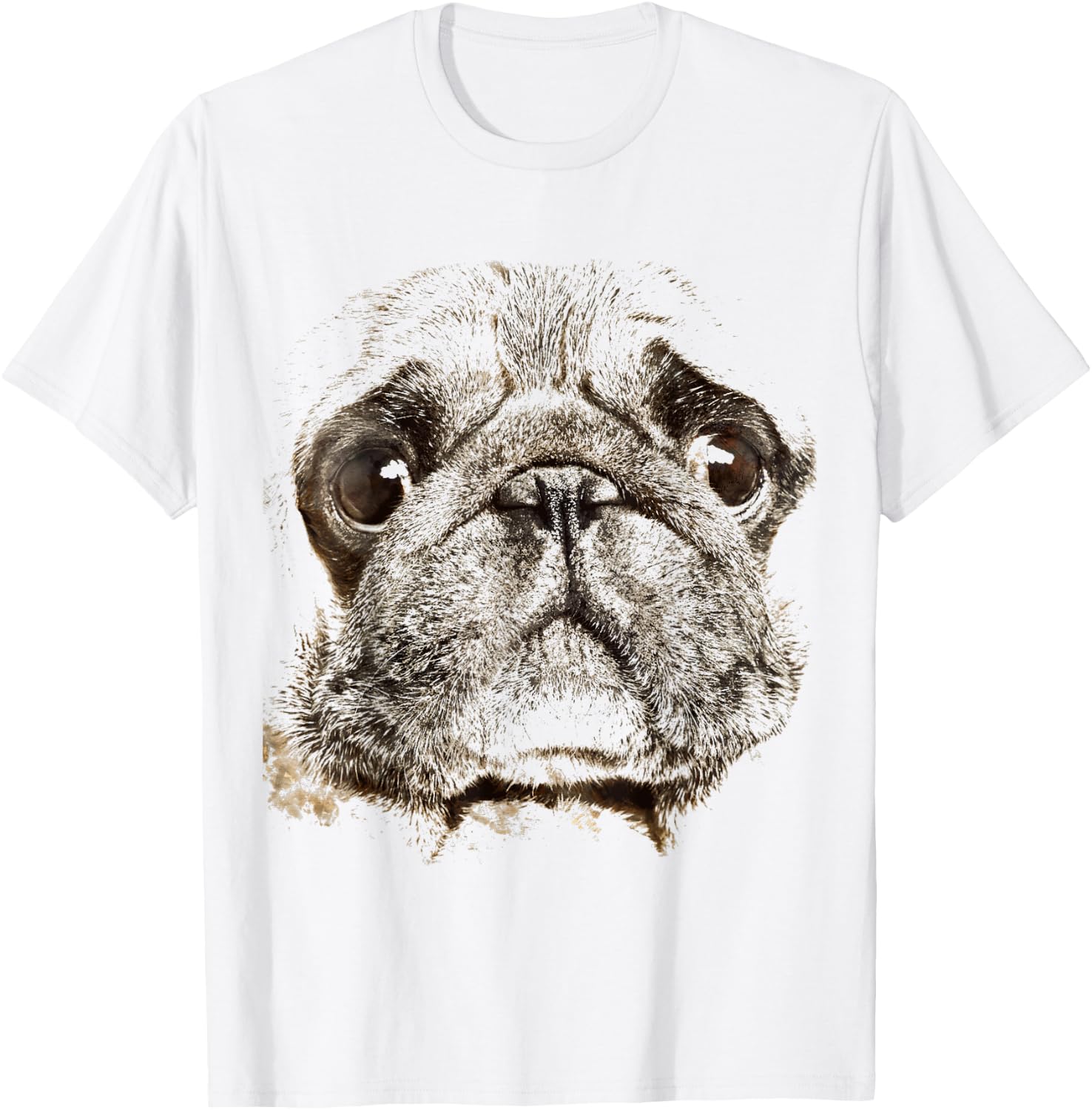 Pug Dog Animal Faces Men Women Girls Kids T-Shirt - T-Shirt | White