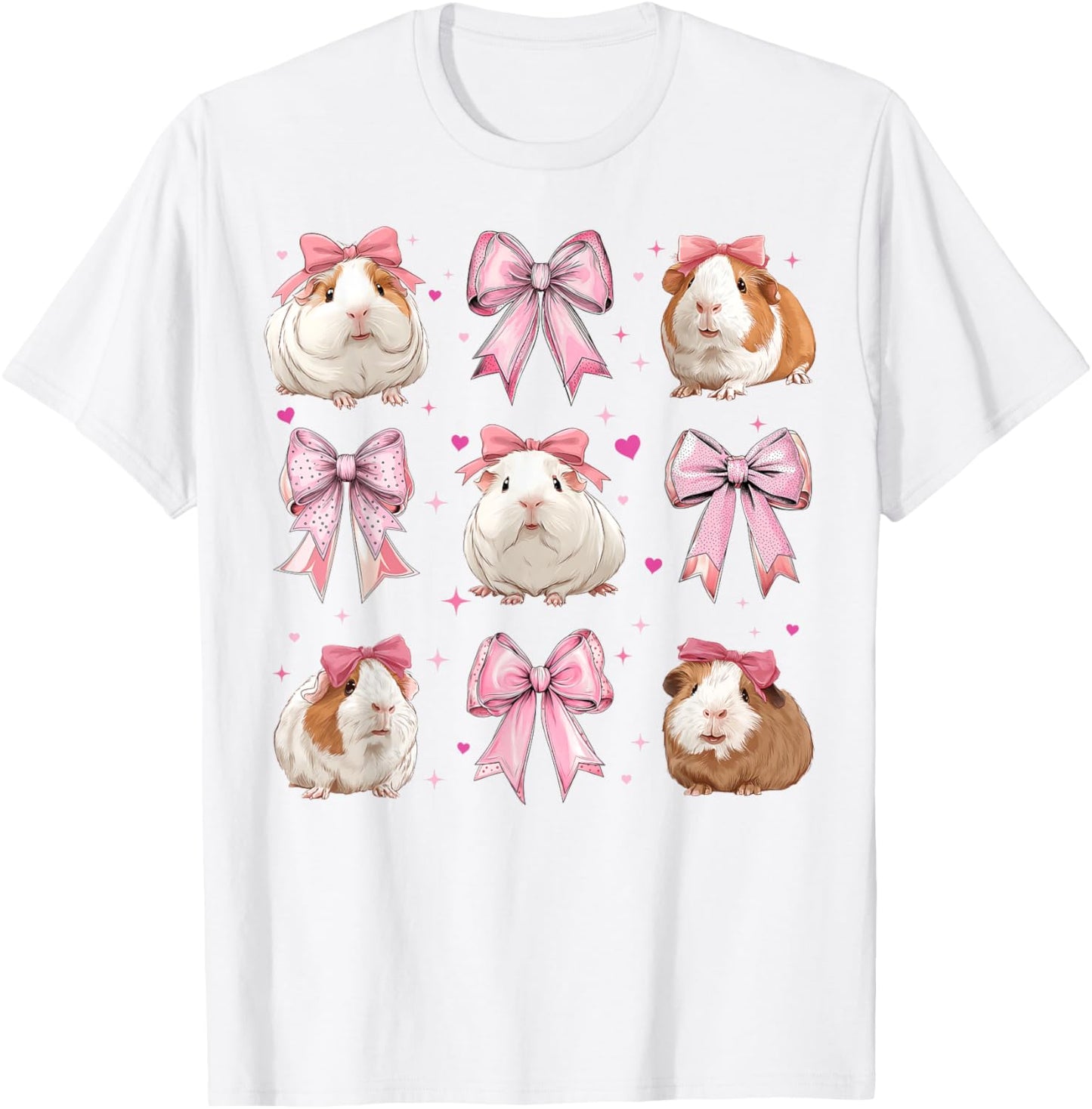 Guinea Pig Pet Girl Coquette Bow Pink Mom T-Shirt - T-Shirt | White