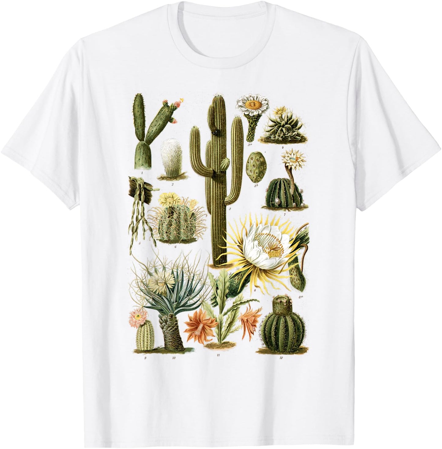 Cactus Succulent Plant Vintage Cacti Botanical Botanical T-Shirt - T-Shirt | White