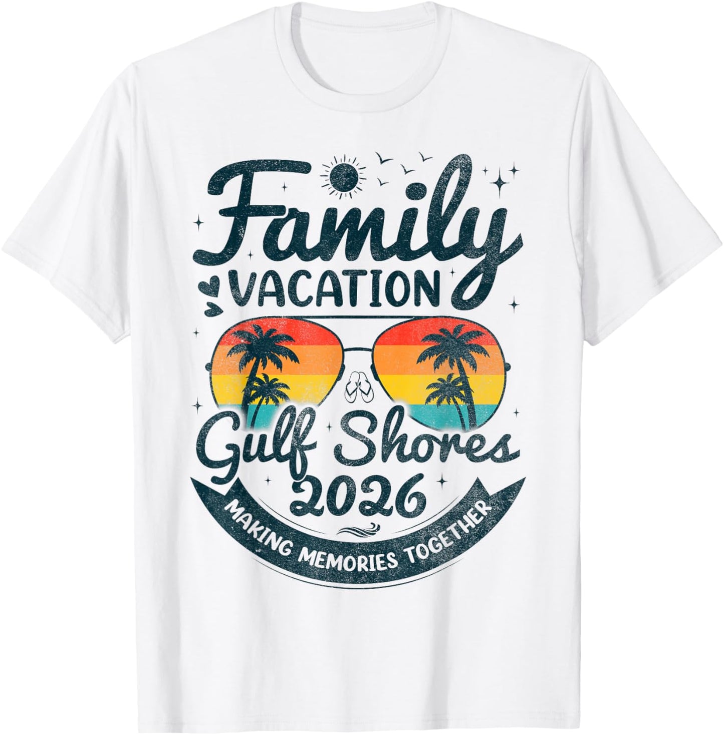 Family Vacation Gulf Shores 2026 Vintage Alabama Group T-Shirt - T-Shirt | White